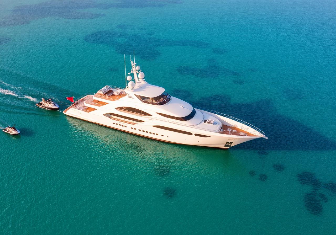 Yacht at anchor